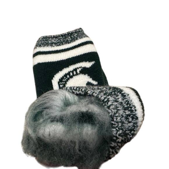 Muk Luks GameDay Michigan State Spartans Thermal Lined Soft Socks Green White - Picture 3 of 5